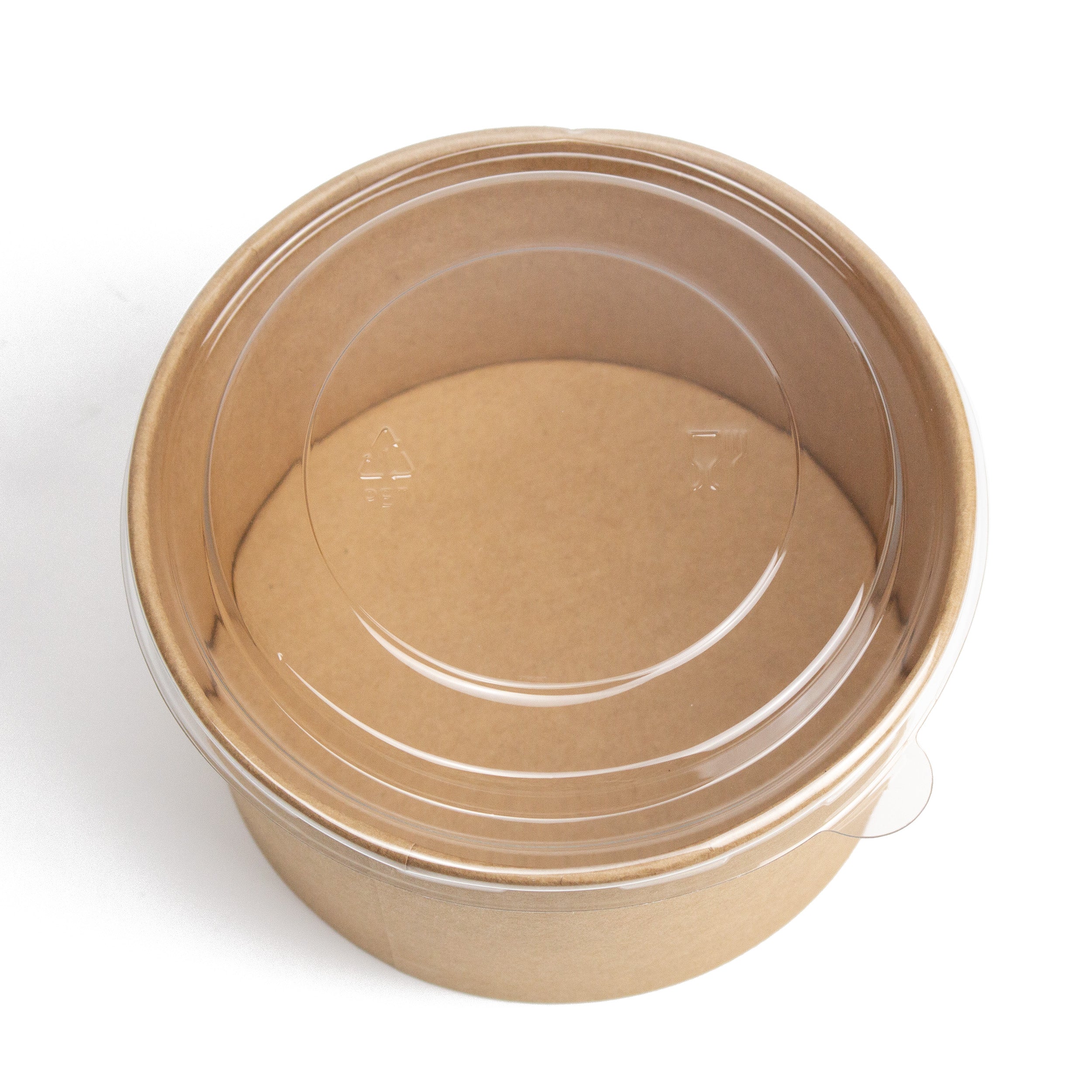 salatschale bio einweg 500 ml Salatbox Kombi 148x131x46 mm mit Deckel Kraft Braun Rund