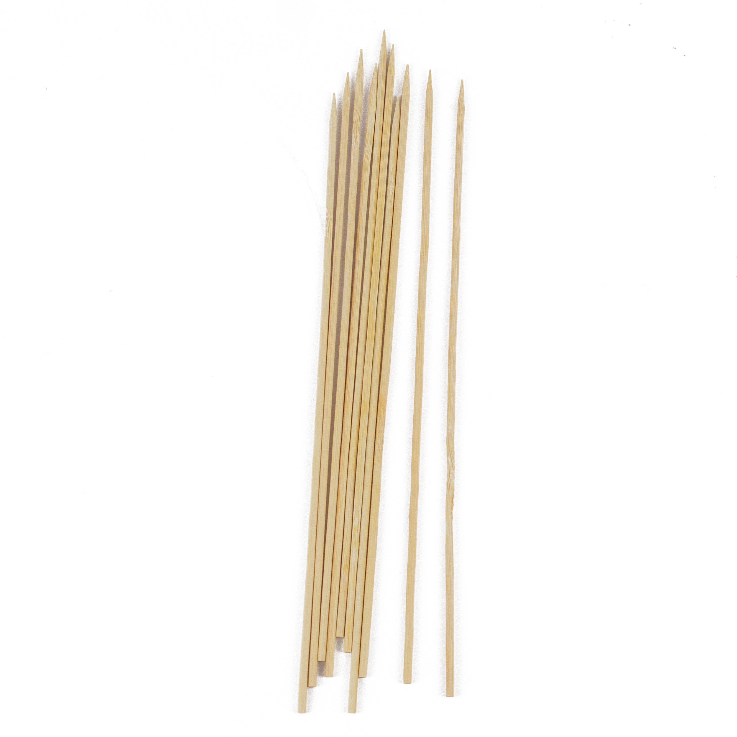 schaschlikspießen aus 100% Bambus 30 cm Rund mit Scharfe und Flache Spitze