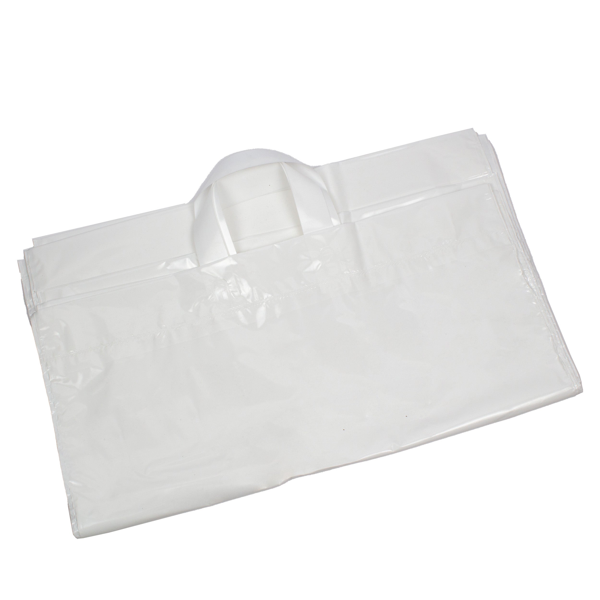 schlaufen tragetaschen 45+10x55 cm LDPE weiß lose mit Schlaufengriff