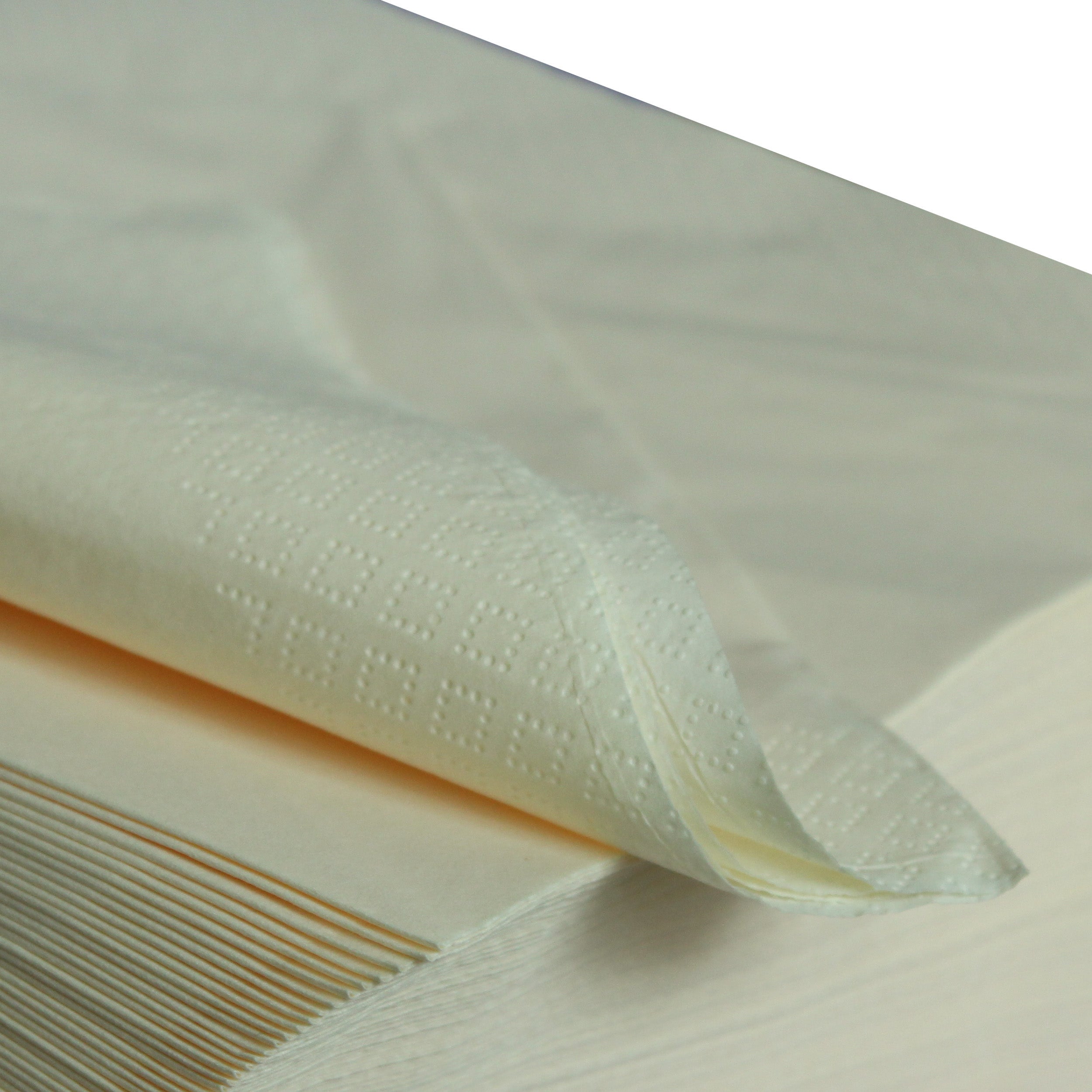 serviette Premium 40x40 cm Zellstoff 2-lagig 1/4 Falz Creme