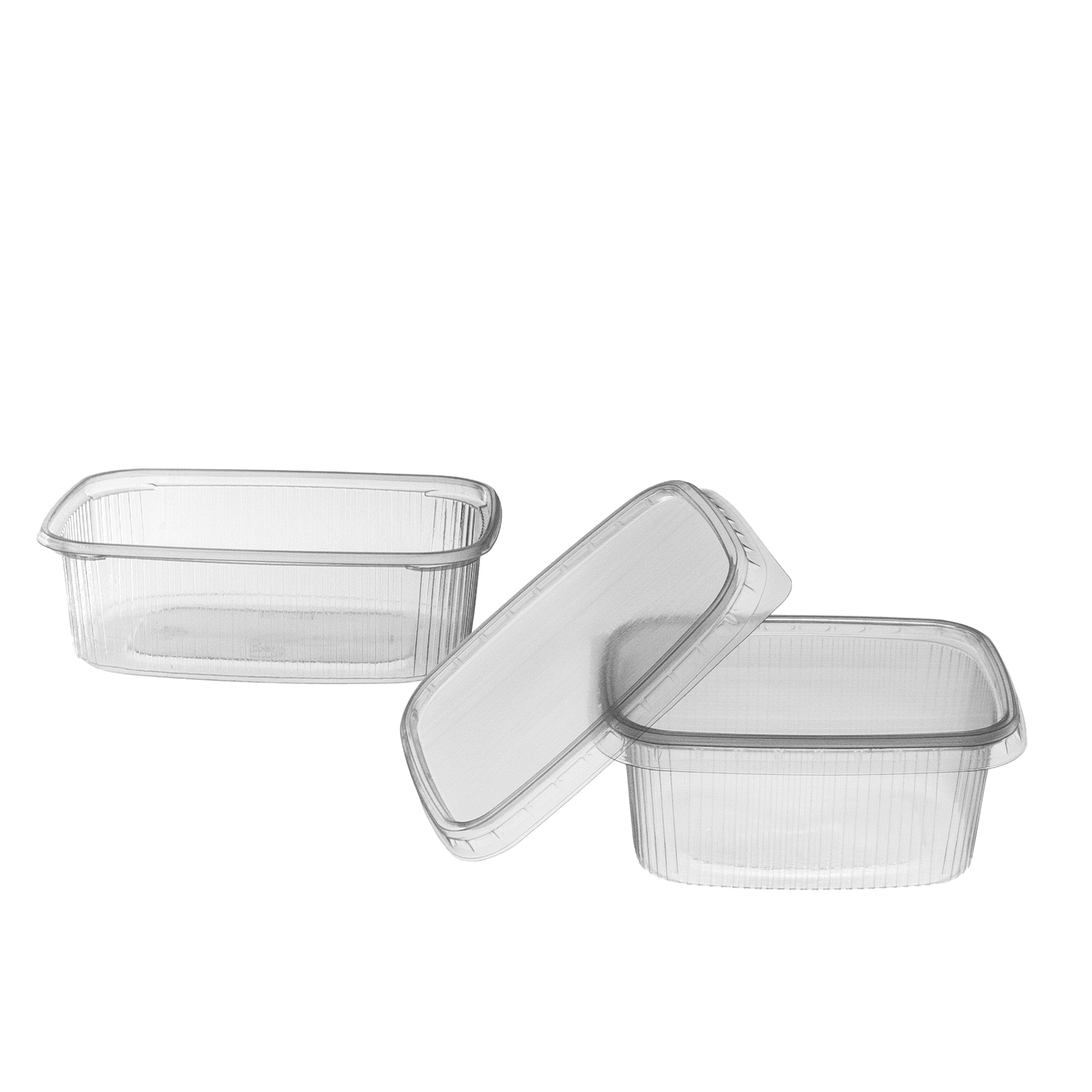 verpackungsbecher PP 250 cc. 108x81x51 mm eckig Kombi-Verpackung inklusive passende Deckel