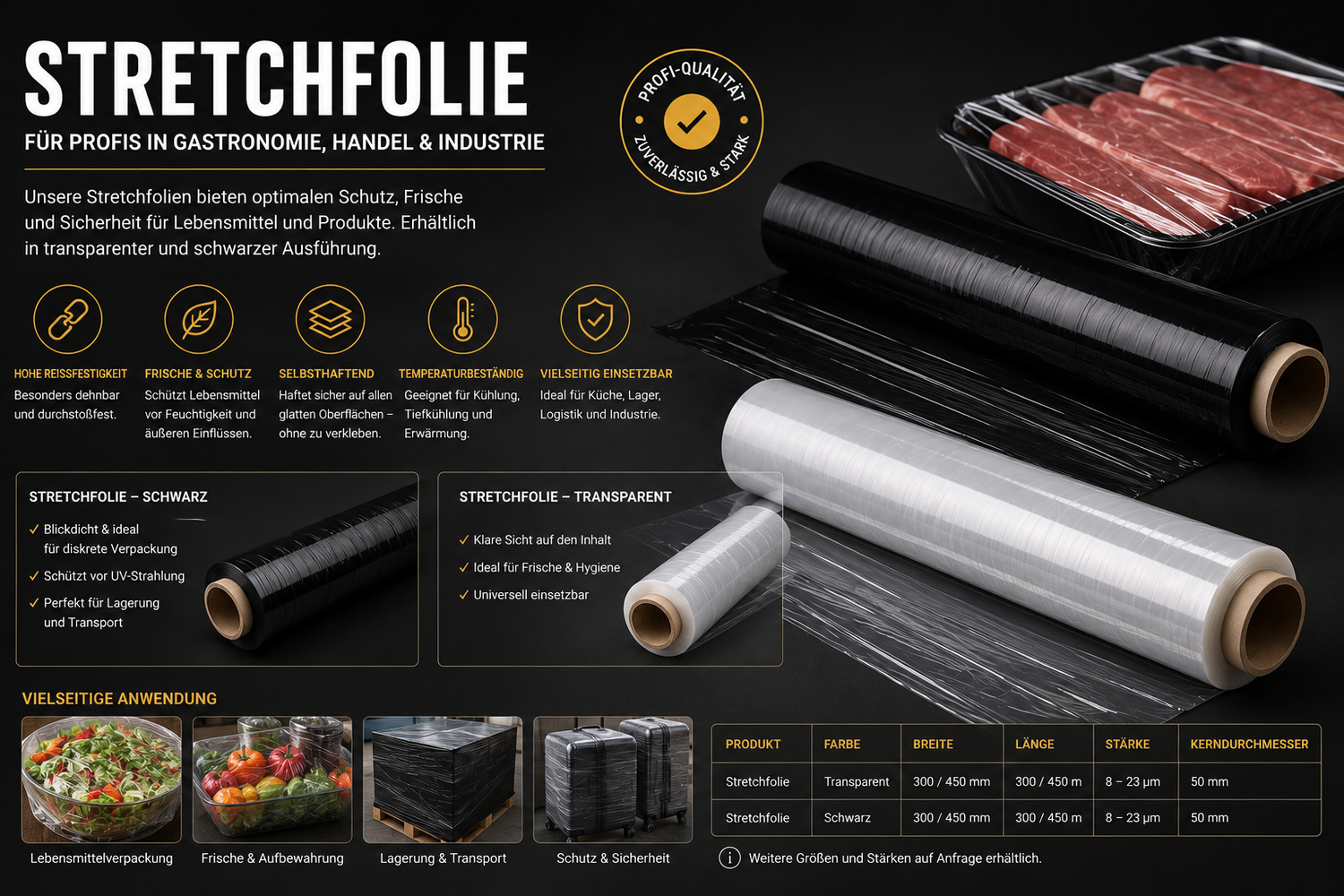 Stretchfolie &amp; Frischhaltefolie für Gastronomie