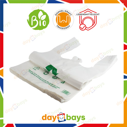 DayBays Hemdchentragetaschen 50 my 30+18x55 cm HDPE weiß geblockt, reissfest