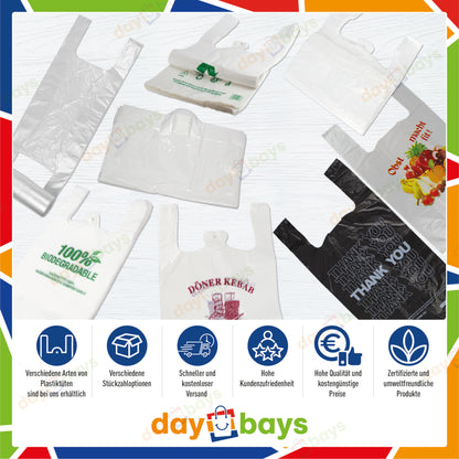 Hemdchentragetaschen 30+15x55 cm HDPE Mit Druck Thank You geblockt