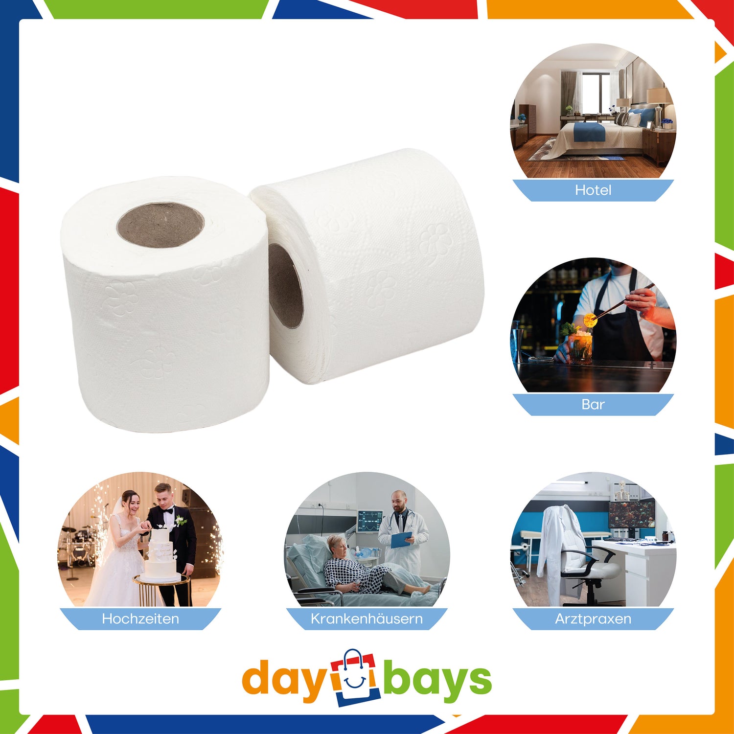Toilettenpapier 3-lagig 150 Blatt 100% Zellstoff Extra Weich Weiß