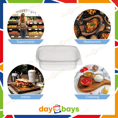 Feinkostbecher PP 500 cc. 108x81x102 mm eckig Kombi-Verpackung inklusive passende Deckel