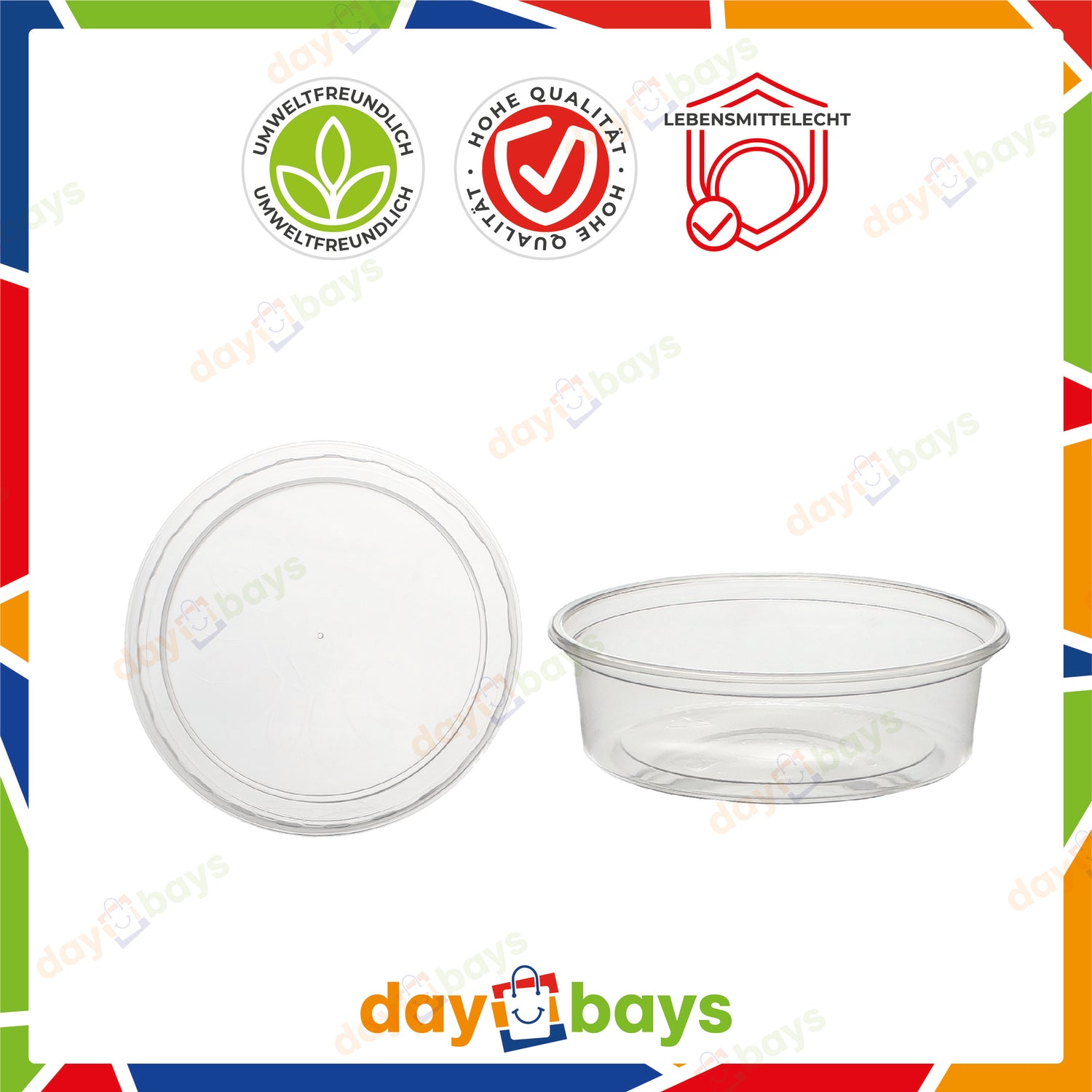 Feinkostbecher PP 250 cc. 101x51 mm rund Kombi-Verpackung inklusive passende Deckel