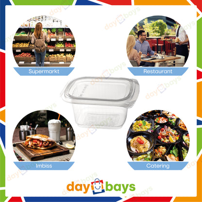 Feinkostbecher PP 300 cc. 108x81x60 mm eckig Kombi-Verpackung inklusive passende Deckel