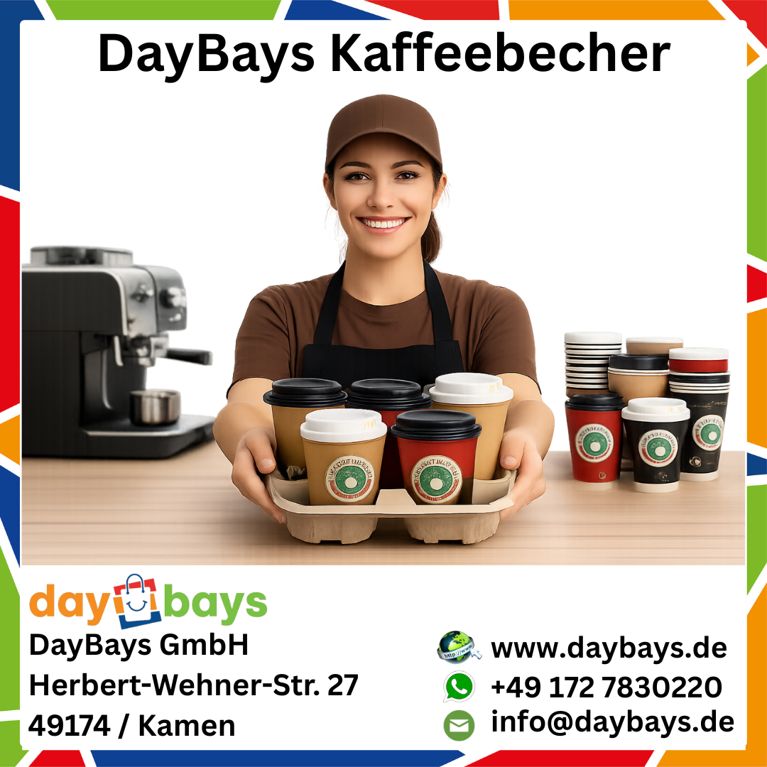 DayBays Kaffeebecher 7oz/175ml Ø6cm " Coffee To Go Becher " Pappe mit PE-beschichtet