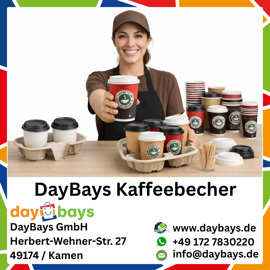 DayBays Kaffeebecher 7oz/175ml Ø6cm " Coffee To Go Becher " Pappe mit PE-beschichtet
