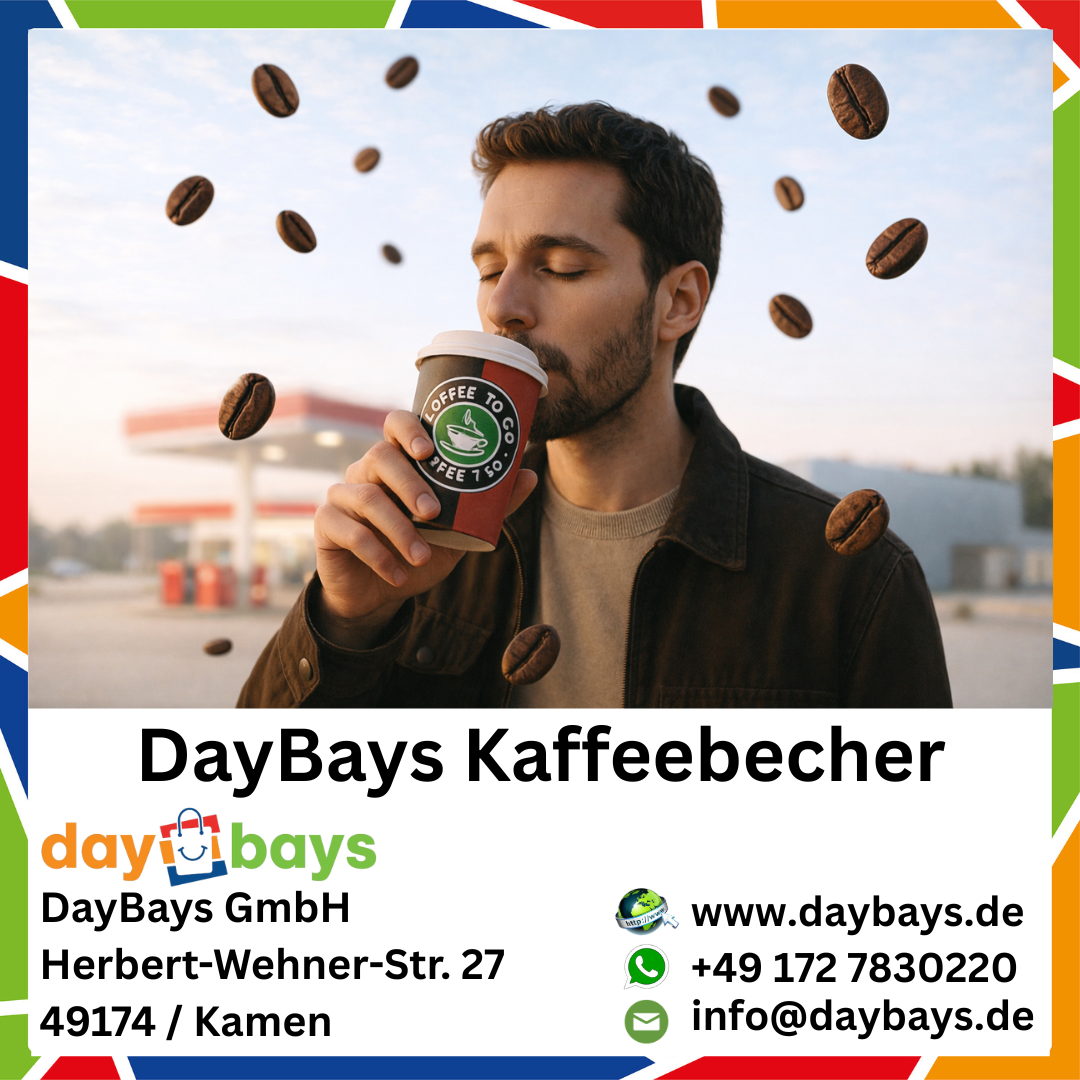 DayBays Kaffeebecher 7oz/175ml Ø6cm " Coffee To Go Becher " Pappe mit PE-beschichtet