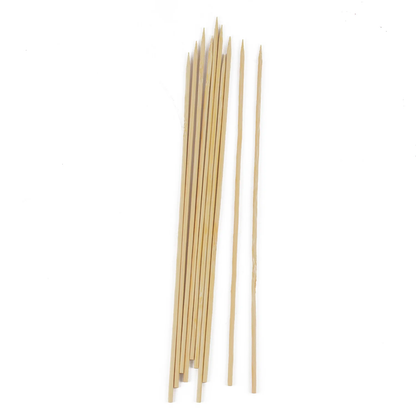 Saschlikspieße aus 100% Bambus 25 cm Rund mit Scharfe und Flache Spitze