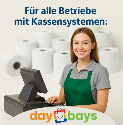 DayBays Thermorolle 57x36x12 mm 15 meter pro Rolle Kassenrollen aus Papier