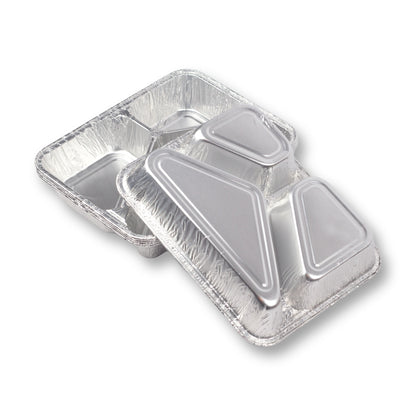alu-menüschalen R881-760G 3-geteilt 765 ml flach 227x177x30 mm (350+235+180cc)