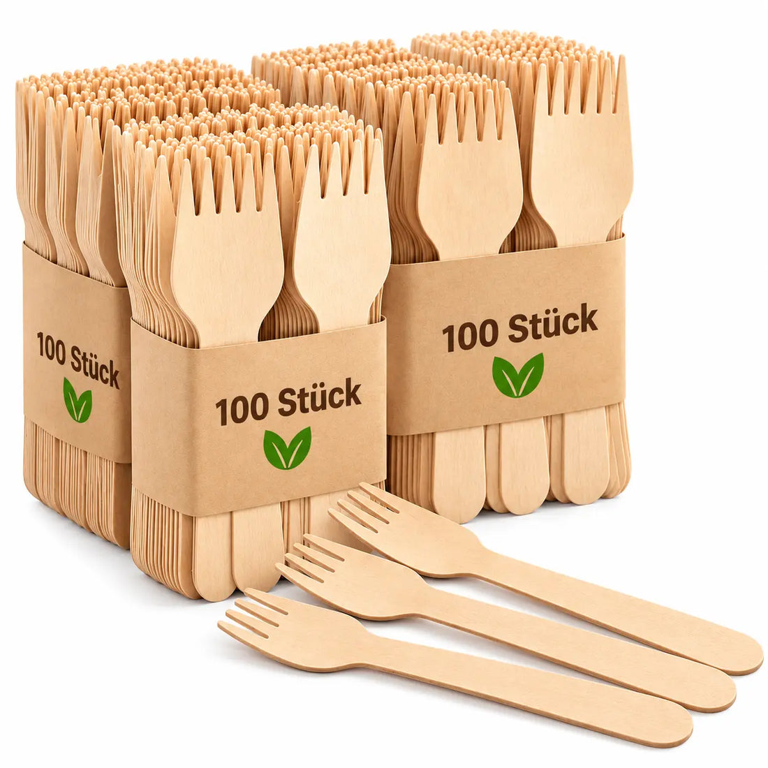 Holzgabel 16 cm aus Holz für Take-away und Catering