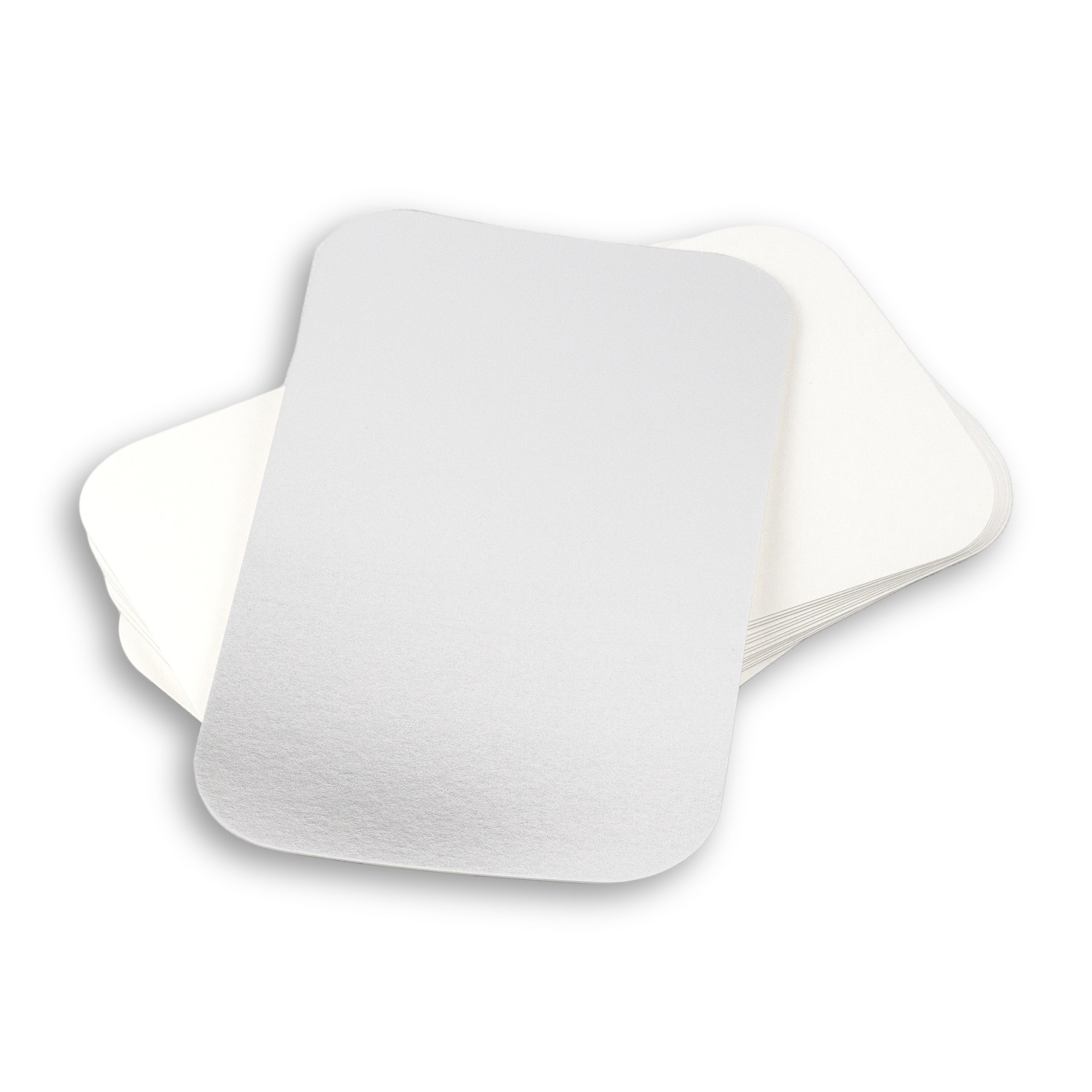 Deckel für Aluschale R65-650L aus Pappe mit aluminiumbeschichtetes Material 215x125 mm Rechteckig