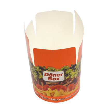 dönerboxen guten appetit 16 OZ 500 ml Papier+PE-beschichtet mit Druck Motiv &quot;Guten Appetit&quot; Rund Rot