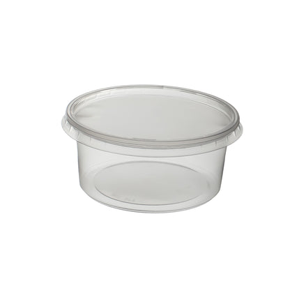feinkostbecher PP 300 cc. 101x65 mm rund Kombi-Verpackung inklusive passende Deckel