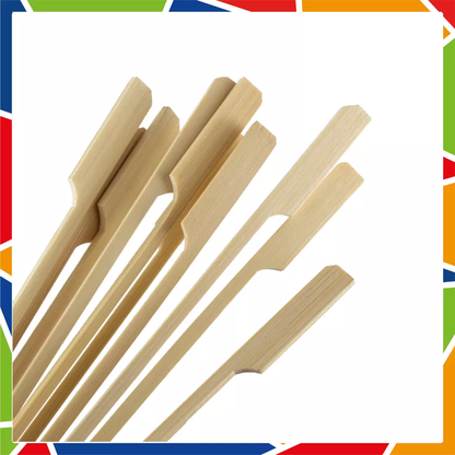 DayBays Flaggenspieße aus 100% Bambus für Fingerfood 12 cm mit Grifffähnchen