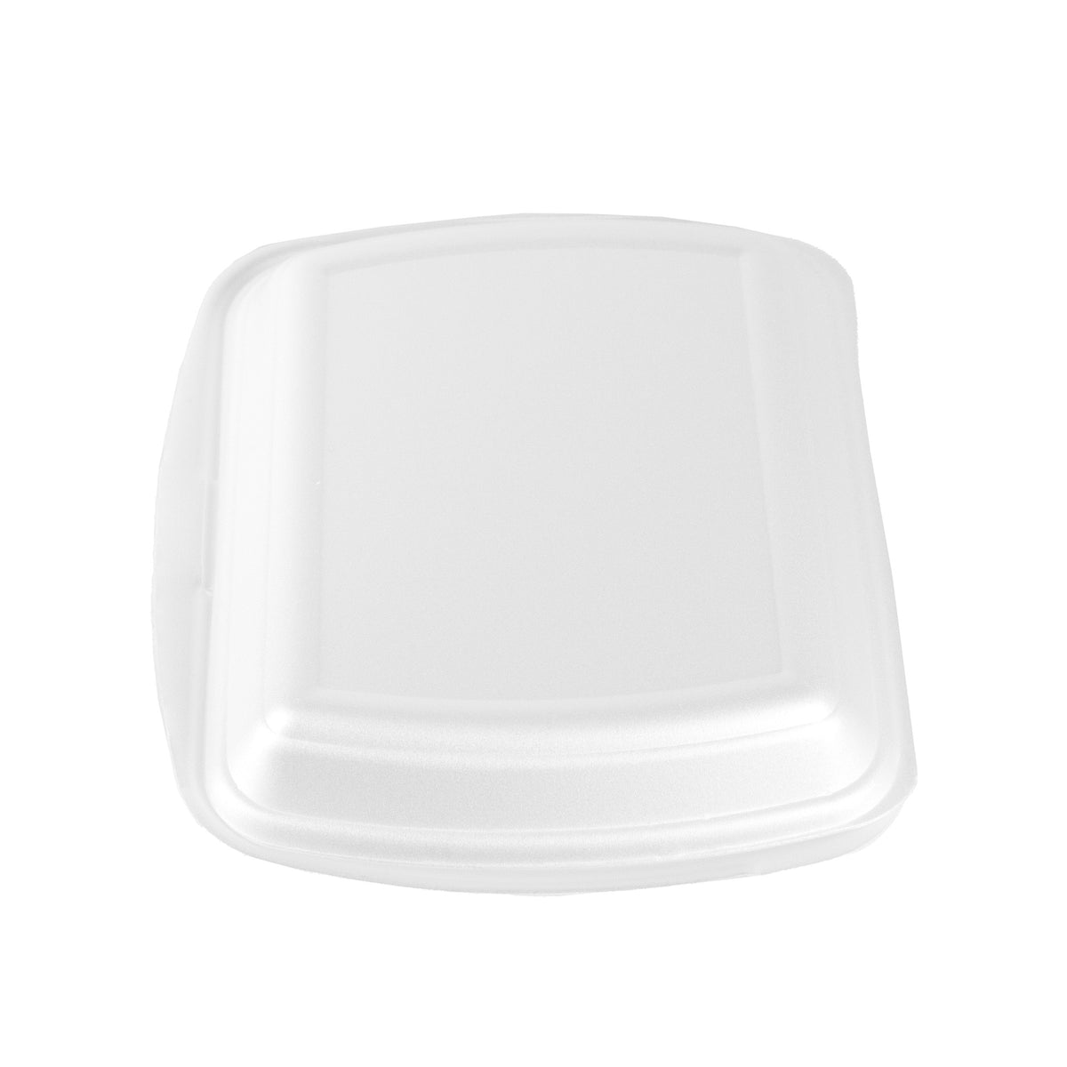 Geschlossene weiße Hamburgerbox IP6, 150 × 160 × 80 mm, von oben betrachtet