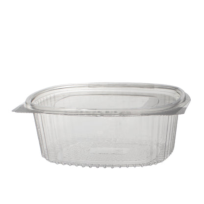 klappschale 500 ml VP 150x124x55 mm RPET Transparent mit anhängendem Deckel