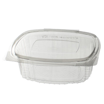 klappschale transparent 250 ml VP 133x105x43 mm RPET Transparent  mit anhängendem Deckel