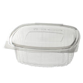 klappschale transparent 375 ml VP 144x115x50 mm RPET Transparent mit anhängendem Deckel