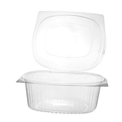 klappschalen 500 ml VP 150x124x55 mm RPET Transparent mit anhängendem Deckel
