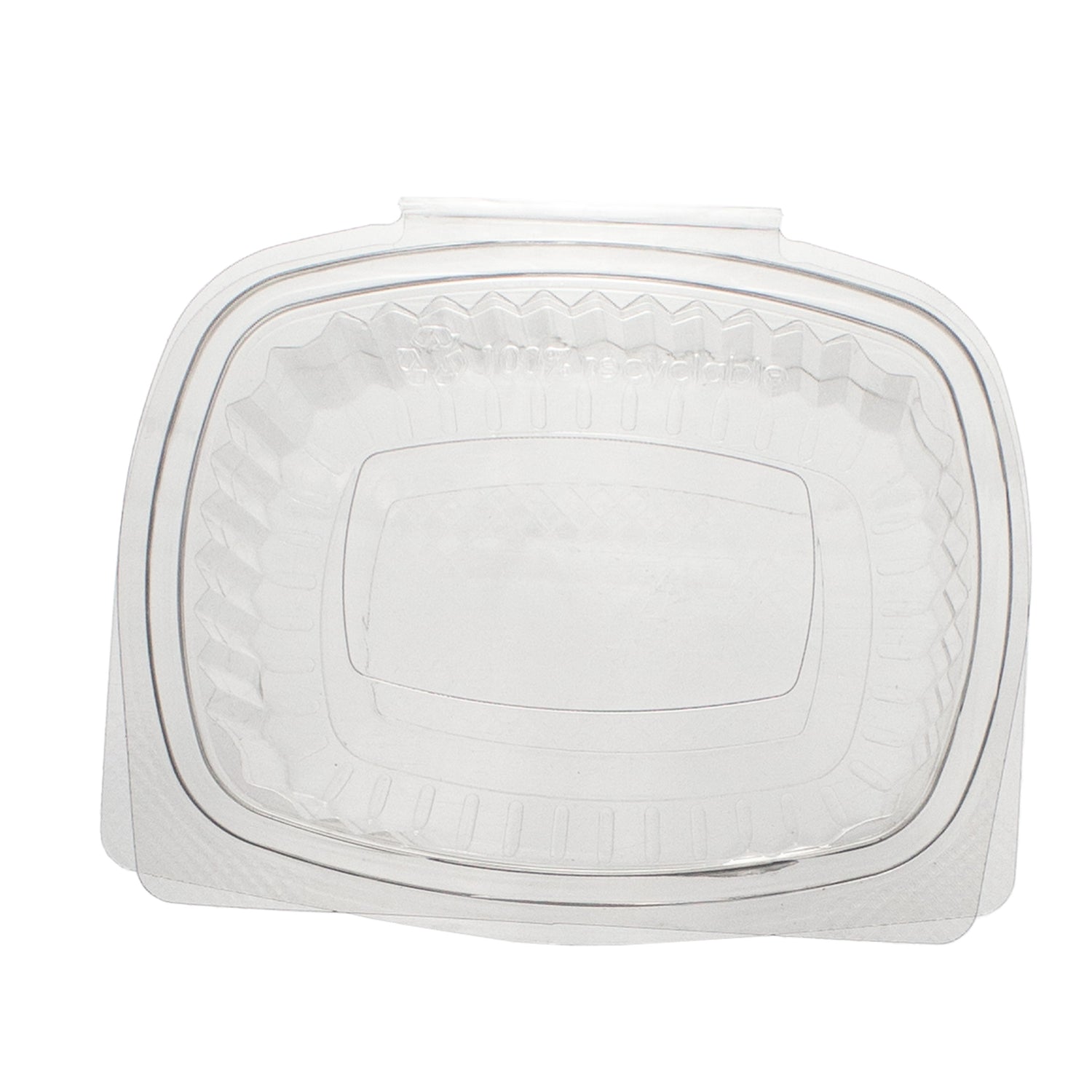 klappschalen oval 250 ml VP 133x105x43 mm RPET Transparent  mit anhängendem Deckel