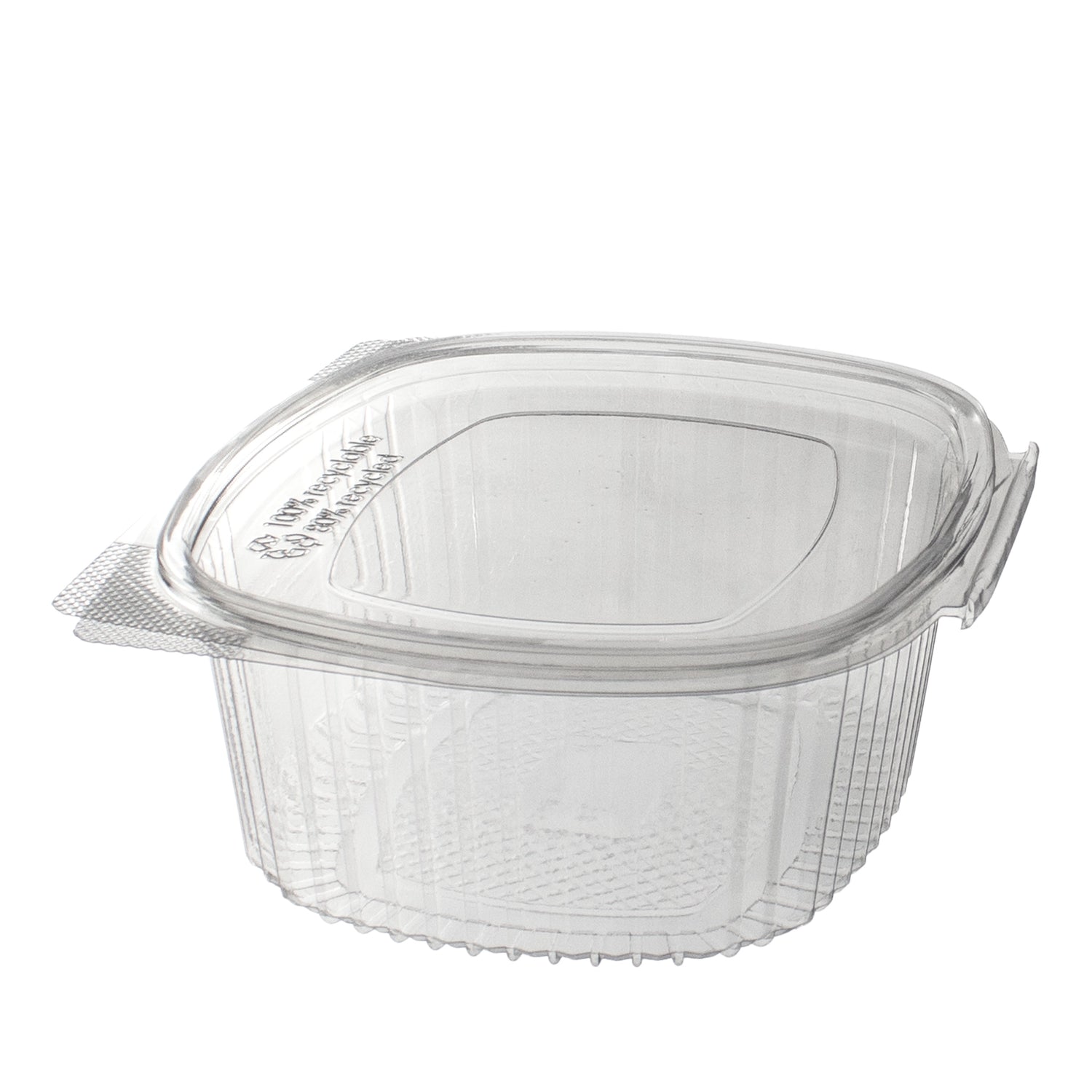 klappschalen oval 500 ml VP 150x124x55 mm RPET Transparent mit anhängendem Deckel