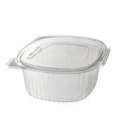 klappschalen oval 500 ml VP 150x124x55 mm RPET Transparent mit anhängendem Deckel