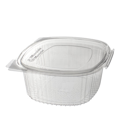 klappschalen oval 500 ml VP 150x124x55 mm RPET Transparent mit anhängendem Deckel