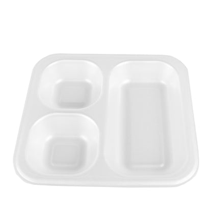 menüschale 603 3-geteilt 262×247×40 mm weiss laminiert 1150 ml