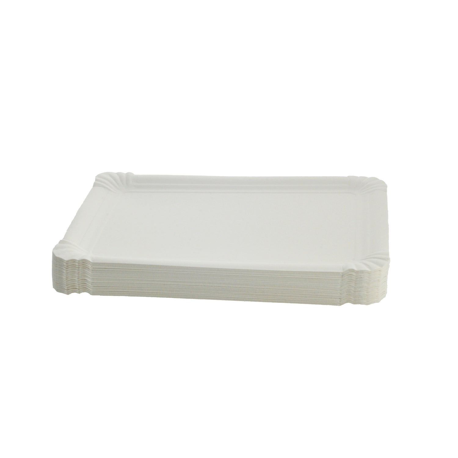 pappteller eckig 16x20 cm rechteckig weiß ohne Beschichtung