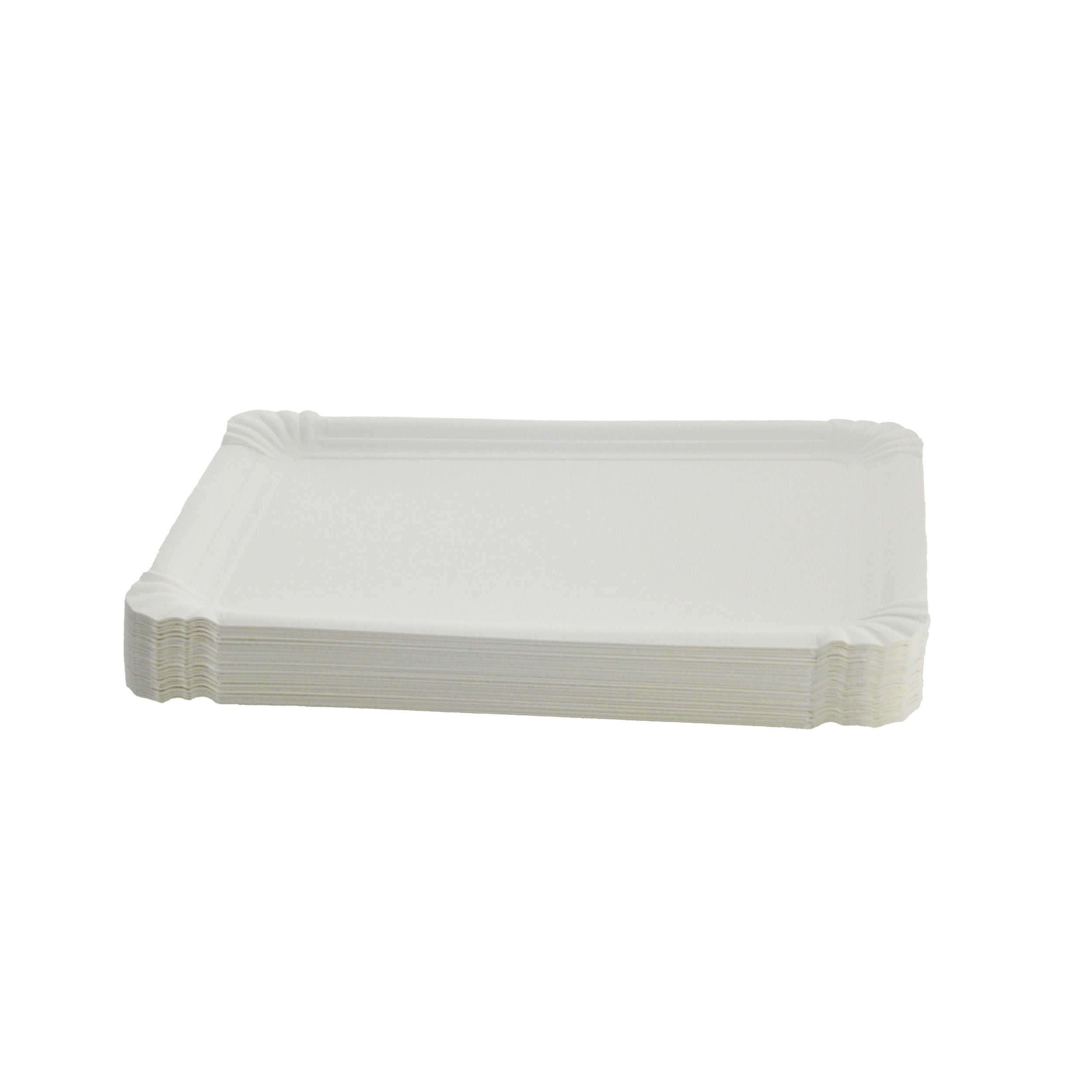 pappteller eckig 16x20 cm rechteckig weiß ohne Beschichtung