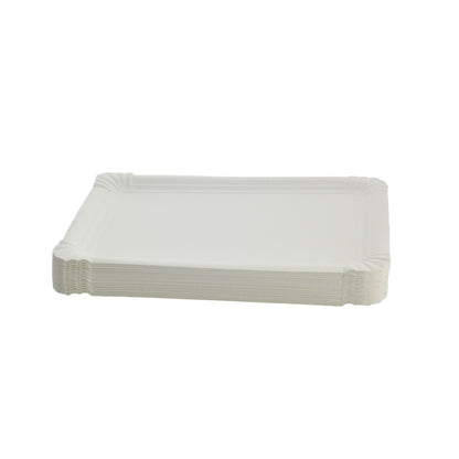 pappteller eckig 16x20 cm rechteckig weiß ohne Beschichtung
