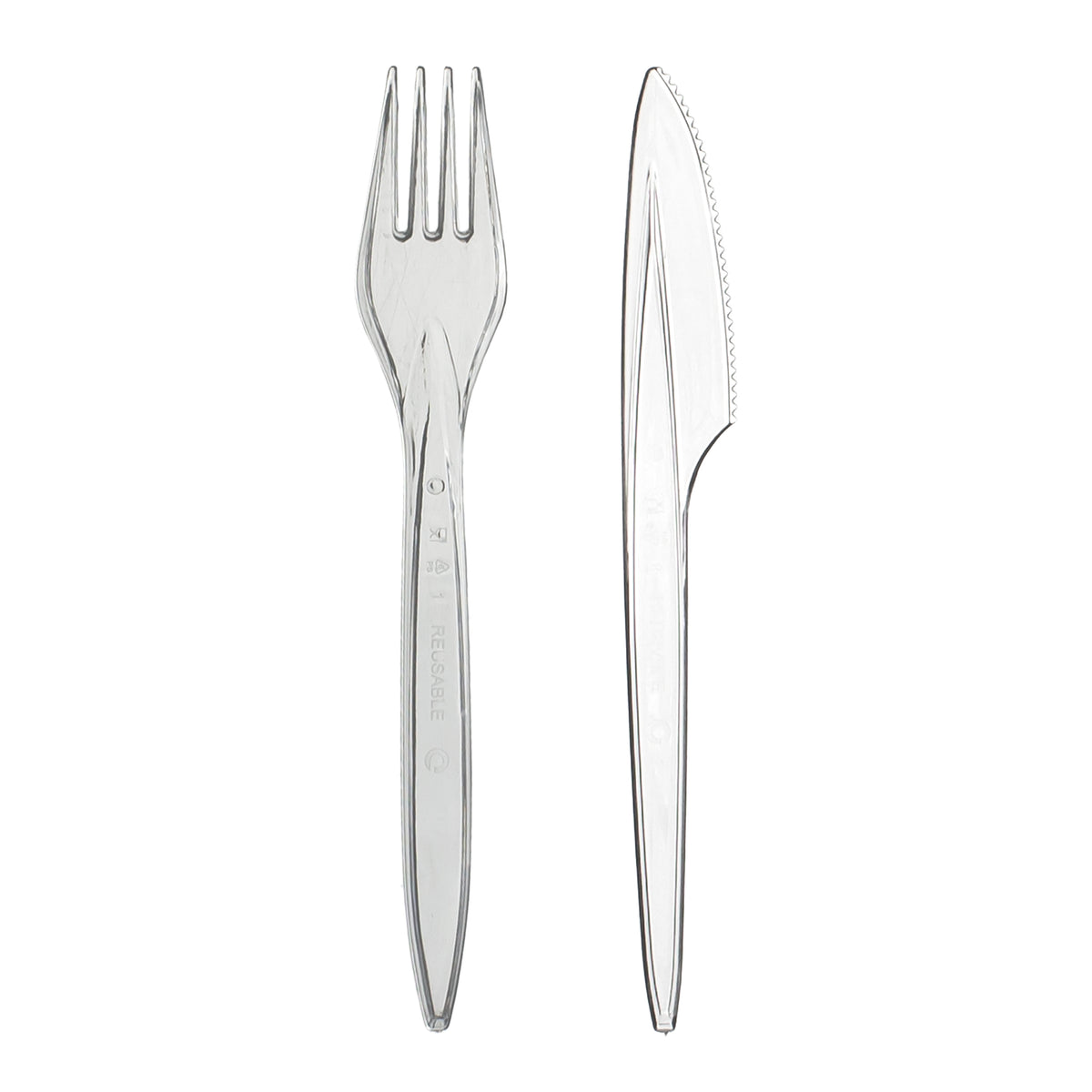 Plastikbesteck 100 Stück Transparent Premium Set