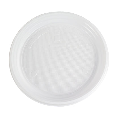 plastikteller Ungeteilt Menüteller Ø22 cm PP weiß Rund Spülmaschinenbeständig
