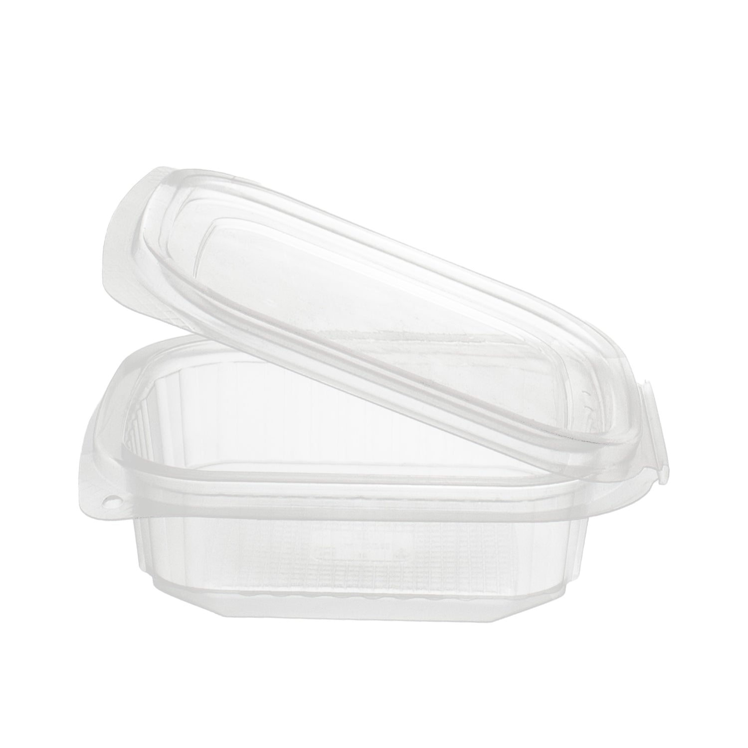 salatschale PP 200 cc. 127x105x41 mm Rechteckig mit anhängendem Deckel